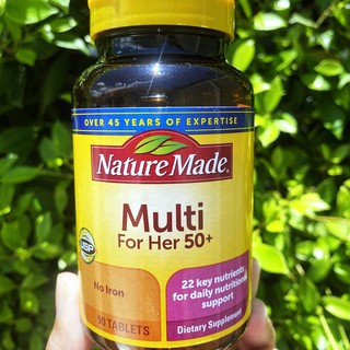วิตามินรวม 22 ชนิด สำหรับผู้หญิง Womens Multi For Her 50+ 90 Tablets (Nature Made®)