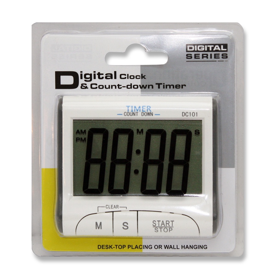 เครื่องจับเวลาถอยหลัง พร้อมนาฬิกา รุ่น DC101 Digital Kitchen Timer ...