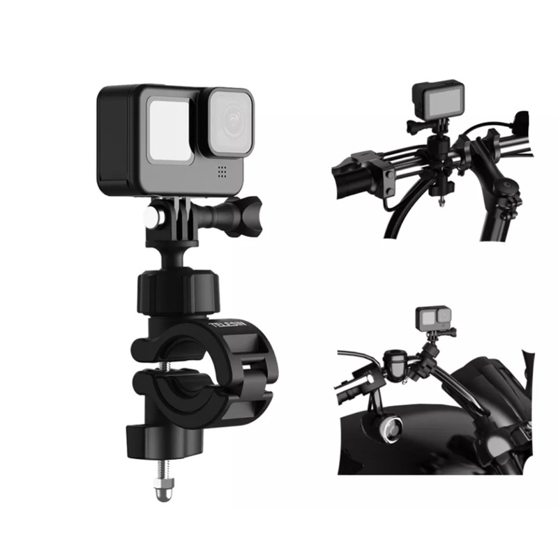 TELESIN ที่วางจักรยาน ที่วางคลิปรถจักรยานยนต์สําหรับ Gopro Hero 10 9 8 7 5 Insta360 Osmo Action 2 อุ