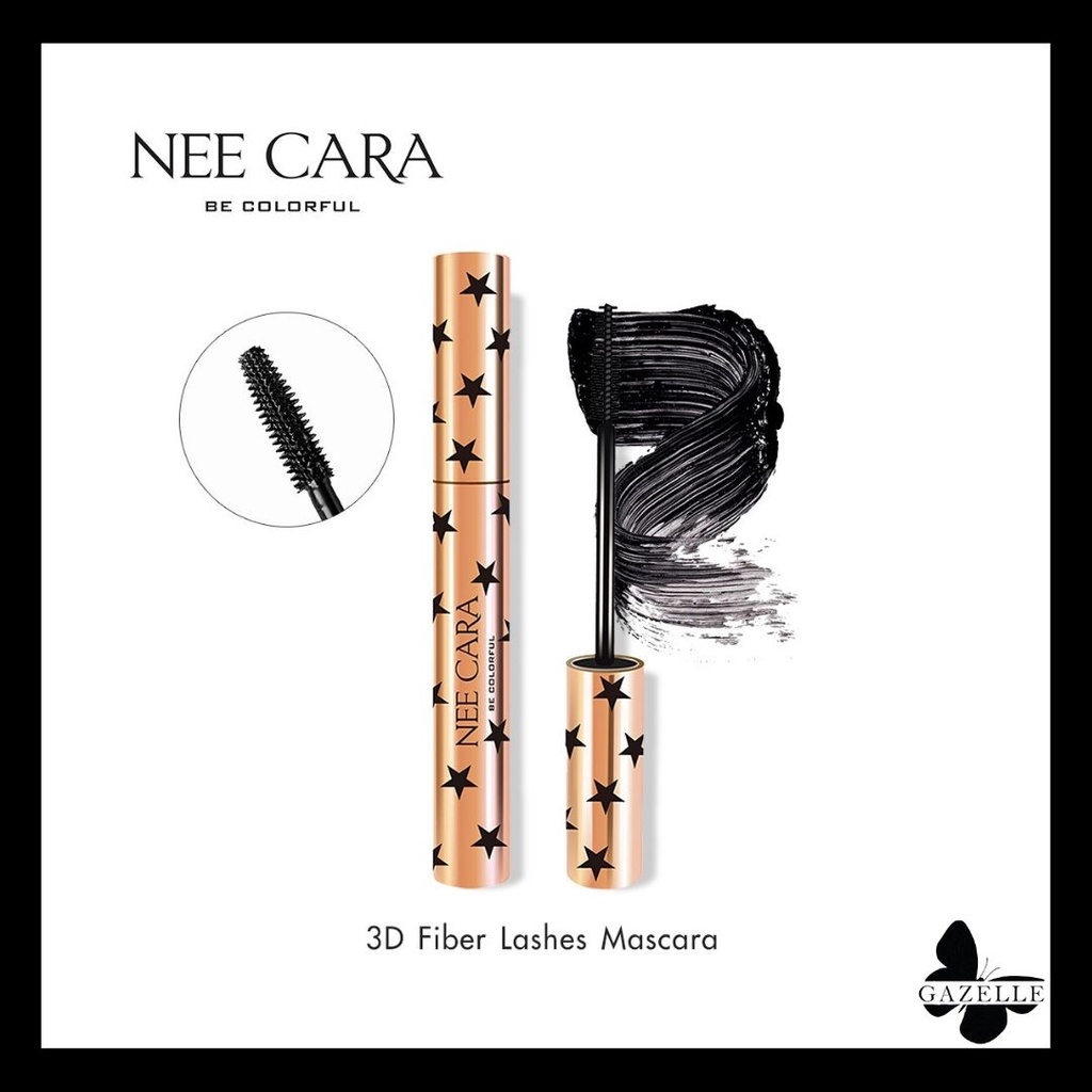 NEE CARA MASCARA 3D FIBER LASHES N190 นีคาร่า มาสคาร่า มาสคาร่ากันน้ำ ที่ปัดขนตา[7g.]