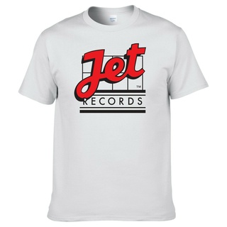 เสื้อยืดผ้าฝ้ายพิมพ์ลายขายดี GILDAN เสื้อยืด ผ้าฝ้าย 100% พิมพ์ลายโลโก้ Jet Records สําหรับผู้ชาย