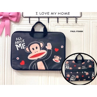 PAUL FRANK กระเป๋าโน๊ตบุ๊ค กระเป๋าNOTEBOOK งานหนังPU บุนื่ม มีช่่องแบ่งหลายช่อง ขนาด 43x31cm ขนาด15.6นิ้ว     BY  PMYL