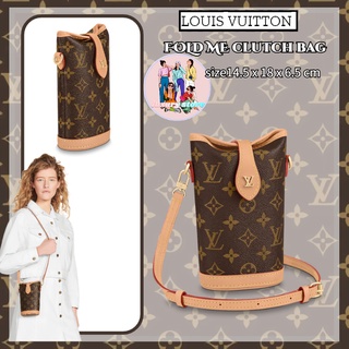 Louis Vuitton   หลุยส์วิตตอง  FOLD ME กระเป๋าคลัทช์/กระเป๋าถือ/กระเป๋าสะพายข้าง/กระเป๋าสะพายไหล่/บาร์เรล/ของแท้ 100%