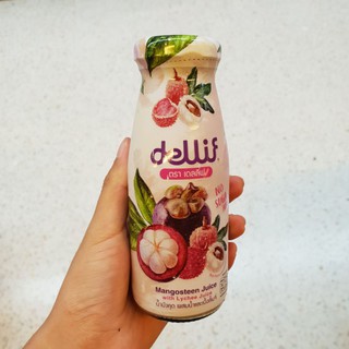 น้ำมังคุดผสมน้ำลิ้นจี่และเนื้อ Dellif Mangosteen Juice With Lychee Juice 180ml.