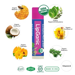 Lipganic Eucalyptus Mint Organic Lip Balm ต้นยูคา มิ้นต์ ออร์แกนิค ลิปบาล์ม (4.25g)