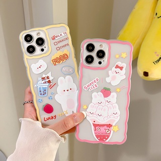 เคสป้องกันโทรศัพท์มือถือ ลายการ์ตูนกระต่าย สําหรับ Apple Iphone 13 14promax 678plus xs xr 11 12mini