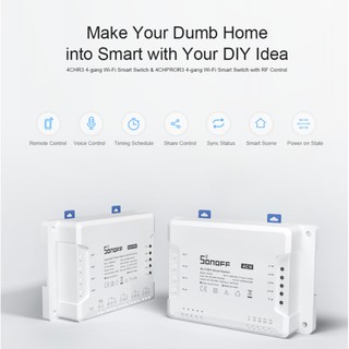 Sonoff 4 Ch Pro R3 Wifi สวิทช์อัจฉริยะ 4 Gang Inching / ตัวล็อคแบบไร้สาย Rf Remoto ควบคุมด้วยตัวเองสําหรับ Diy Smart Home