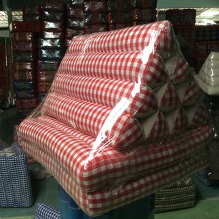 หมอนสามเหลี่ยมติดเบาะรอง2พับ Triangle Pillow.2Seat Cushion