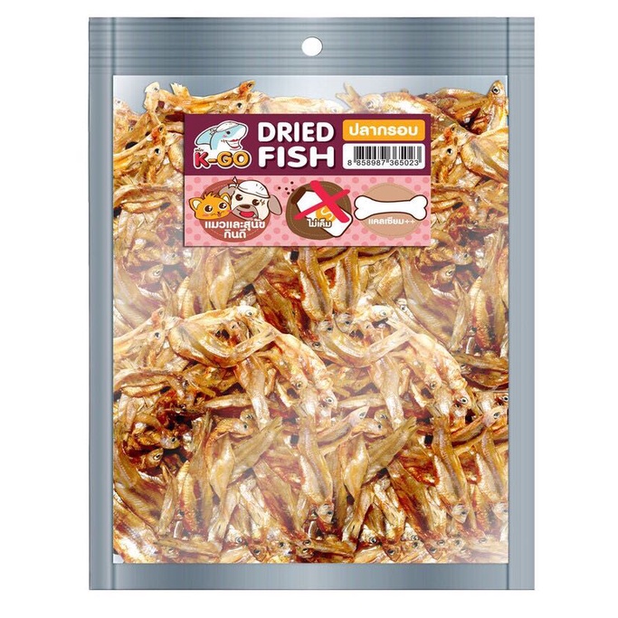 Bok Bokขนมปลากรอบ สำหรับแมวและสุนัข ไม่ปรุงรส ไม่เค็ม น้ำหนัก 50 กรัม