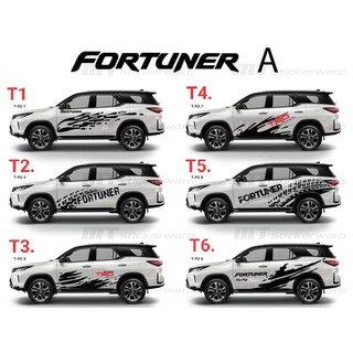 สติ๊กเกอร์แต่งรถด้านข้างลายโคลนสติ๊กเกอร์แต่งรถ FORTUNER ฟอร์จูนเนอร์