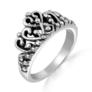 MachuSilver แหวนเงินแท้ 925 Sterling Silver แหวนมงกุฎ เสริมโชค พร้อมถุงกำมะหยี่