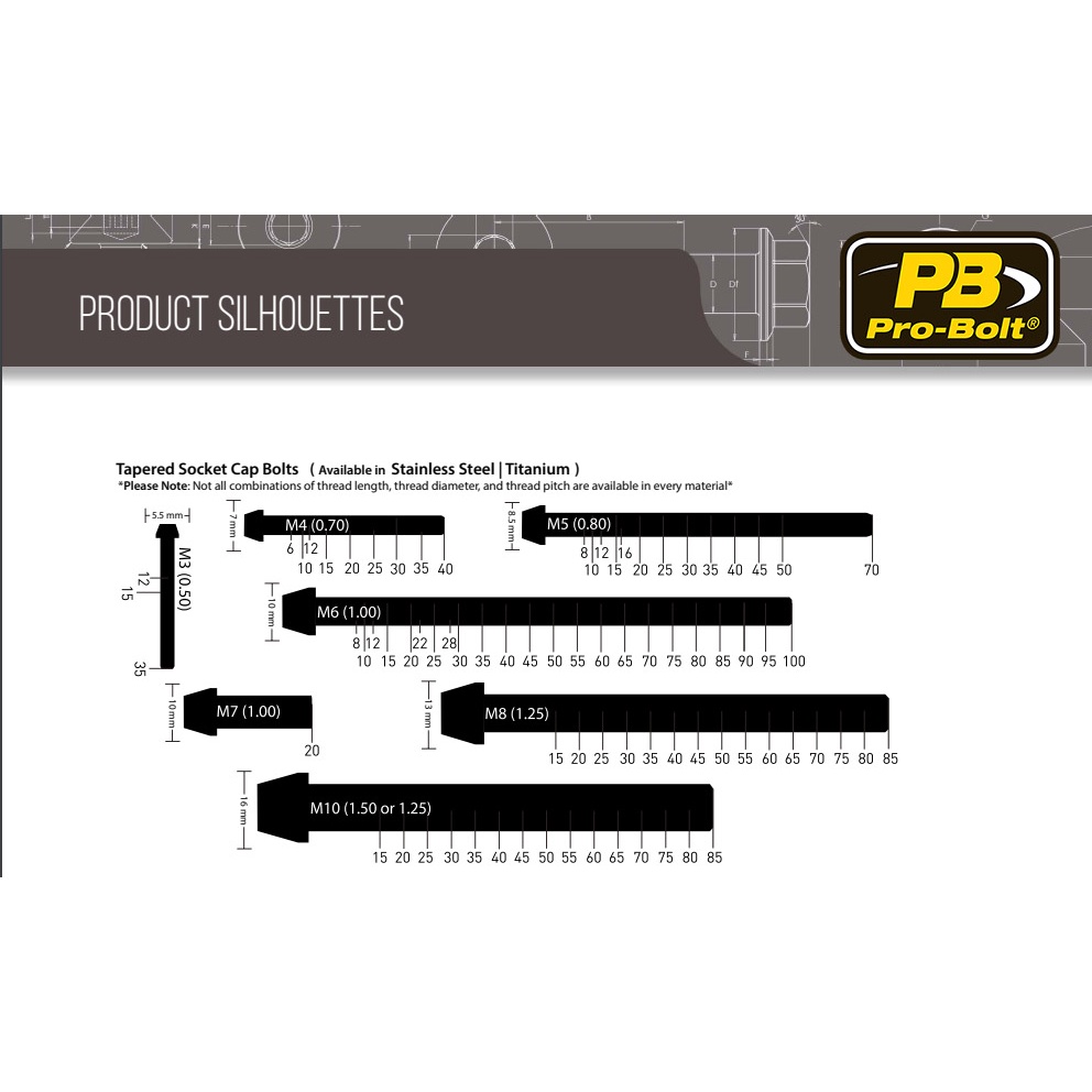 Pro-Bolt ไทเทเนี่ยม หัวจม M3x8,10,12,15,35mm ราคา ถูกที่สุด ดีลบีเคเค แกลเลอรีภาพที่ 6