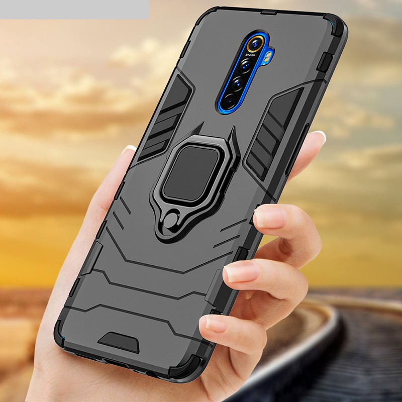 Realme X2 Pro XT Realme 3 5i 5s 5 Pro C2 ไฮบริด บาง ที่ใส่แหวน กันกระแทก เคสเกราะ แม่เหล็ก ขาตั้ง