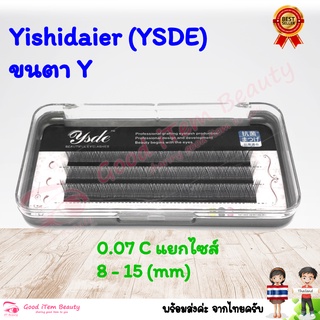 (พร้อมส่ง) ขนตา Y   Yishidaier [ysde]​ 0.07mm งอน C 8mm-15mm 3 แถว ส่งจาก 🇹🇭