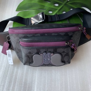 DISNEY X COACH TERRAIN BELT BAG IN SIGNATURE CANVAS WITH DUMBO (COACH 89905) QB/CHARCOAL PLUM MULTI