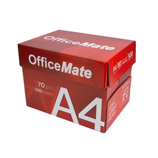 กระดาษถ่ายเอกสาร A4 70แกรม 5 รีม/แพ็ค ออฟฟิศเมท Copy paper A4 70 grams, 5 reams / pack Office Mate