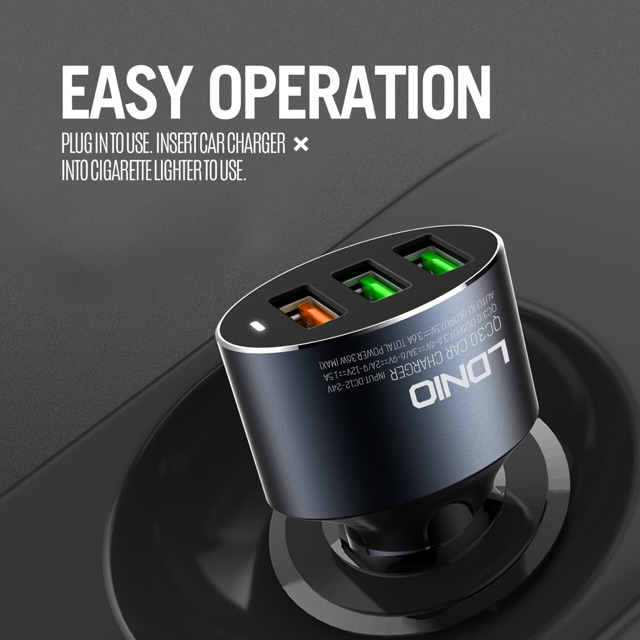 ส่งของจาก🇹🇭LDNiO   Car Charger Quick   Charger 3.0. C703Q  ของแท้💯