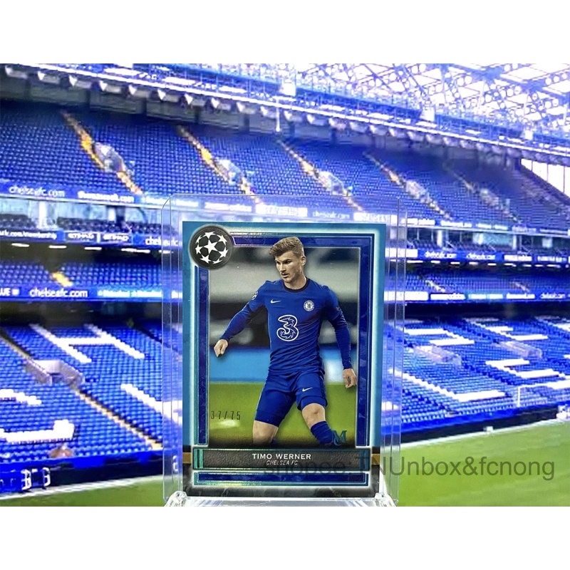 การ์ดนักฟุตบอล 2020-21 Topps Museum UCL - Timo Werner Chelsea Blue on Blue 37/75