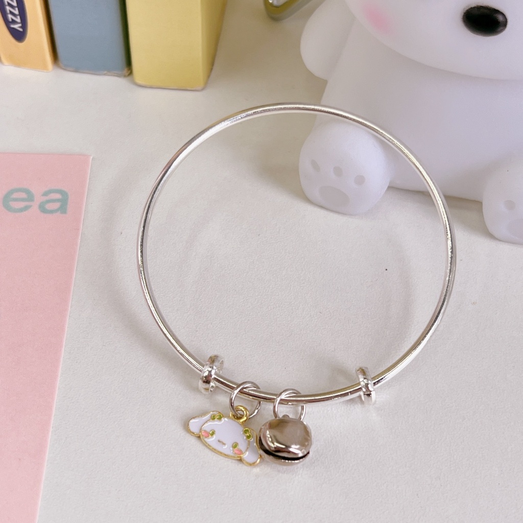 SANRIO สร้อยข้อมือเงิน ลายการ์ตูนสุนัข Cinnamon Melody Kuromi น่ารัก เหมาะกับของขวัญวันเกิด สําหรับเด็กผู้หญิง และนักเรียน