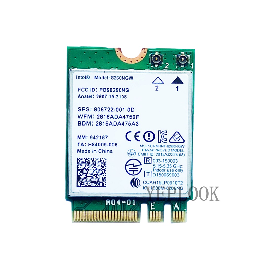 AC8260 8260NGW 8260AC 867Mbps 2.4G/5GHz Wifi + BT4.2 MU-MIMO Wifi การ์ด