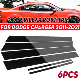 ฝาครอบเสาประตู สีดํา สําหรับ Dodge Charger 2011-2021 6 ชิ้น