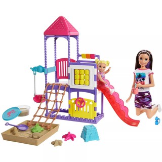 Barbie Skipper ตุ๊กตาบาร์บี้ สคิปเปอร์ เลี้ยงน้องที่สนามเด็กเล่น Babysitters Inc. Climb N Explore Playground Playset