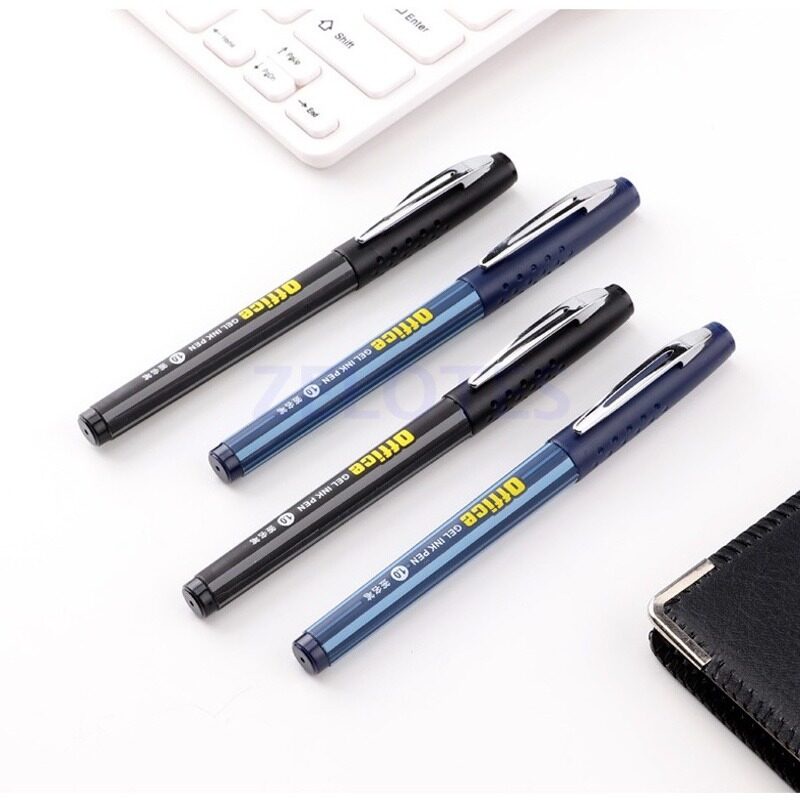 ปากกาเจล1.0 mm BAOKE PC-1048 แบบมีปลอก ด้ามพาสติกจับถนัดมือ หมึกสีน้ำเงิน ดำ  ใช้ในสำนักงาน เครื่องเขียน(ราคาต่อด้าม)