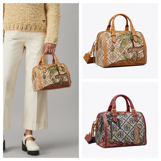 Tb 1622, 83976 83975 Tory Burch monogram jacquard ปักลาย Barrel กระเป๋าหมอน