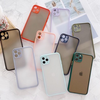 พร้อมส่ง9สี เคสกันกระแทก เคสใสขอบสี เคสใส่รูป เคสหลังใส เคสใส เคสด้าน