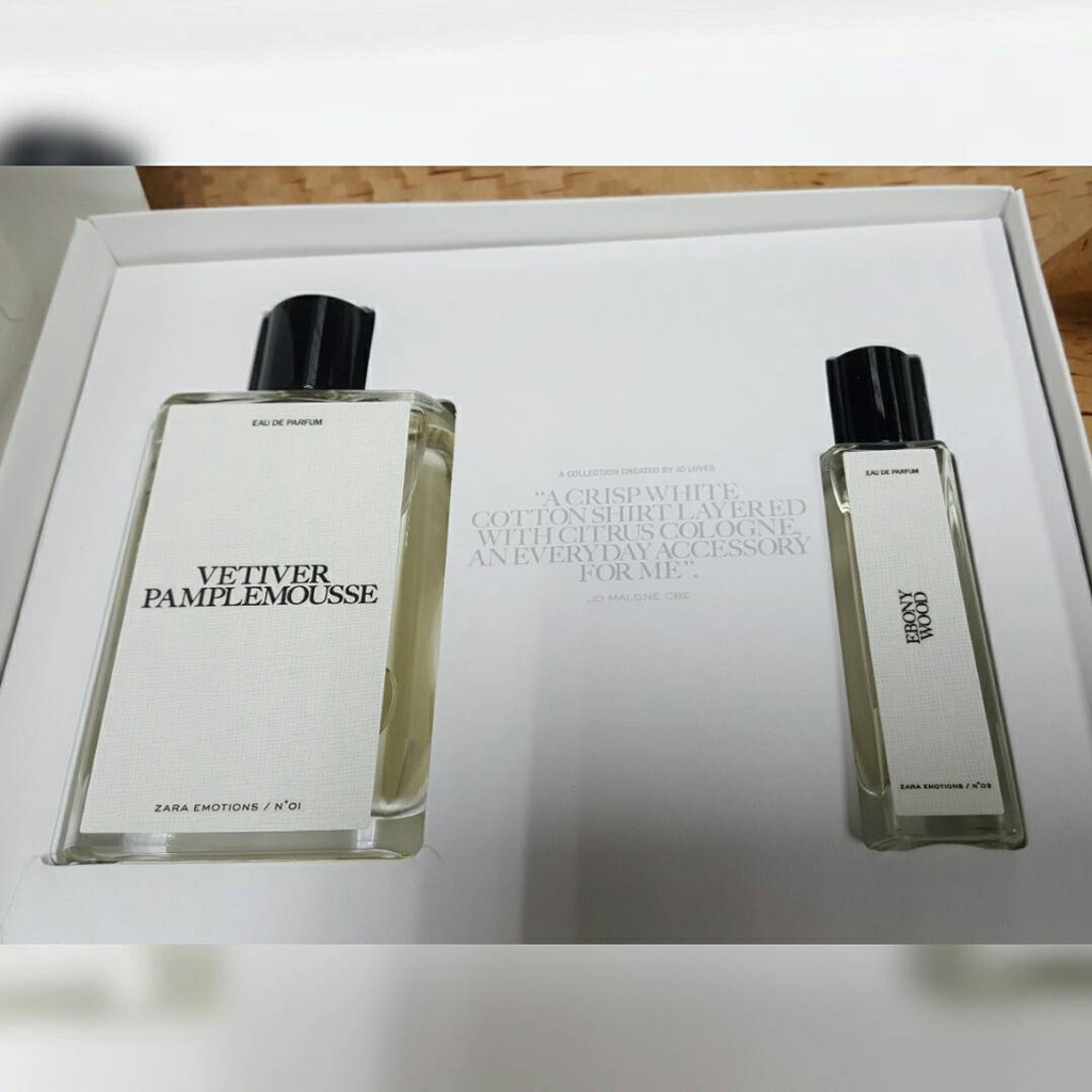 (แถมพรี EBONY WOOD 15 ML)น้ำหอมซาร่า ZARA X JO MALONE VETIVER PAMPLEMOUSSE 90 ML กลิ่นสดชืน  ป้ายญี่