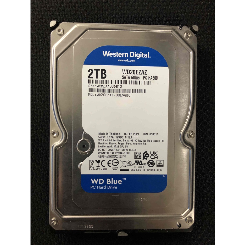 2TB HDD WD BLUE (5400RPM, 256MB,SATA-3, WD20EZAZ) | Shopee Thailand