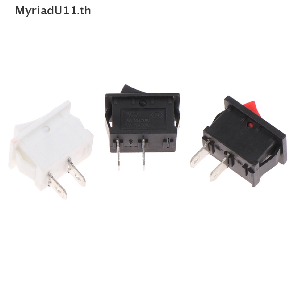 MyriadU 10 ชิ้น 2Pin 21X15 มม. Rocker 6A/250VAC Power ON-OFF สีแดงสีดําสีขาว - รูปที่ 6