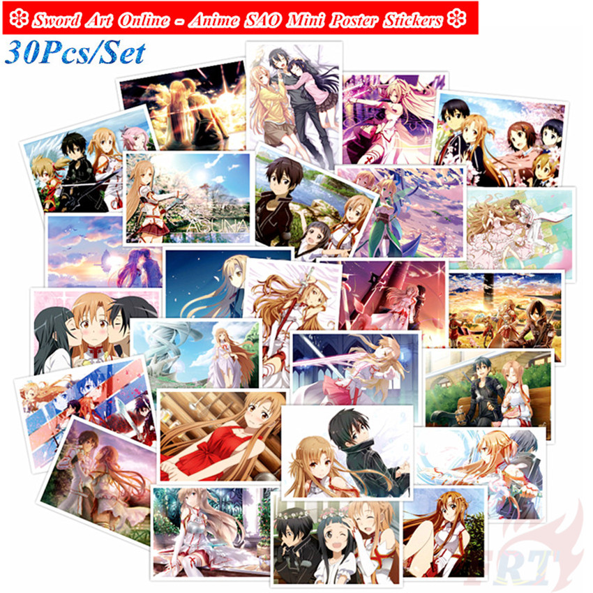 Sword Art Online - Anime SAO Mini Poster สติ๊กเกอร์ 30Pcs/Set Waterproof DIY Decals Doodle สติ๊กเกอร์