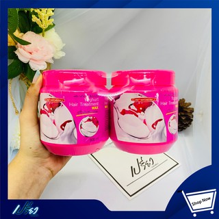 Carebeau hair treatment wax Yoghurt 500ml แคร์บิว หมักแพ็คคู่ โยเกิร์ต 500 มล.1แพ็ค