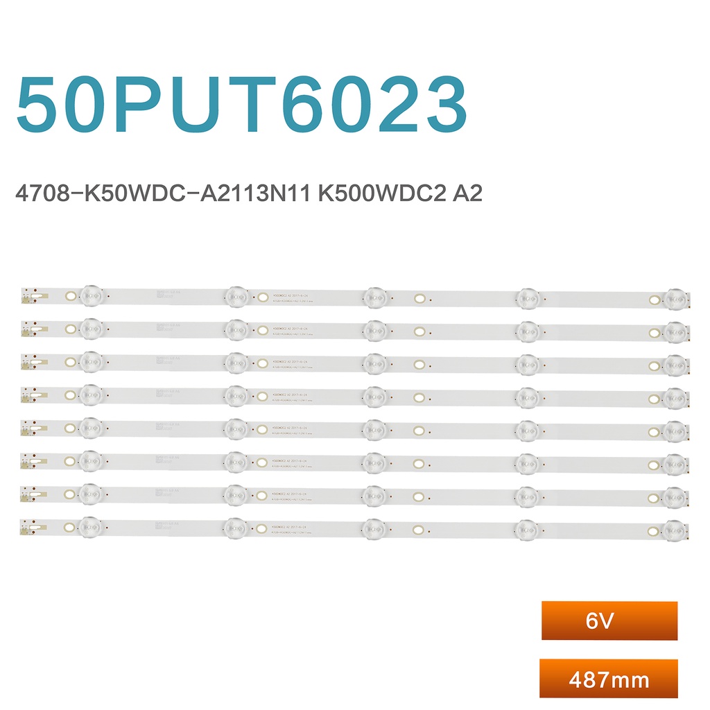 แถบไฟแบ็คไลท์ Led สําหรับทีวี Philips 50PUT6023 50PUT6002S 4708-K50WDC-A2113N11 K500WDC2 A2