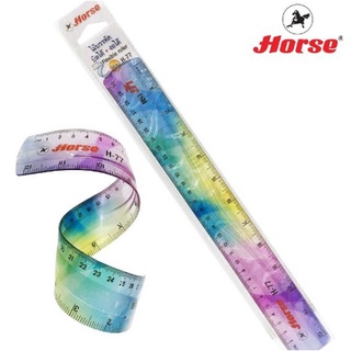 HORSE ไม้บรรทัด 12 นิ้ว FLEXIBLE RULER บิดได้ งอได้ H-77 ตราม้า