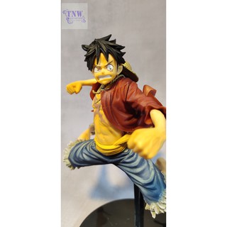 [ มือสอง งานแท้ ญี่ปุ่น ] Luffy ลูฟี่ กระโดดชก ขนาด 7" - 8" ฐานดำ One Piece วันพีช งานแท้ Banpresto