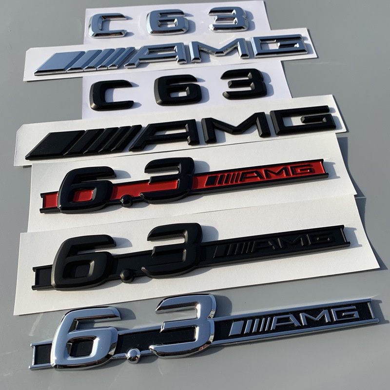 เหมาะสําหรับ benz bnz C63 โลโก้รถ C-Class ดัดแปลง AMG Word โลโก้ 6.3 AMG Fender โลโก้ด้านข้างโลโก้ด้