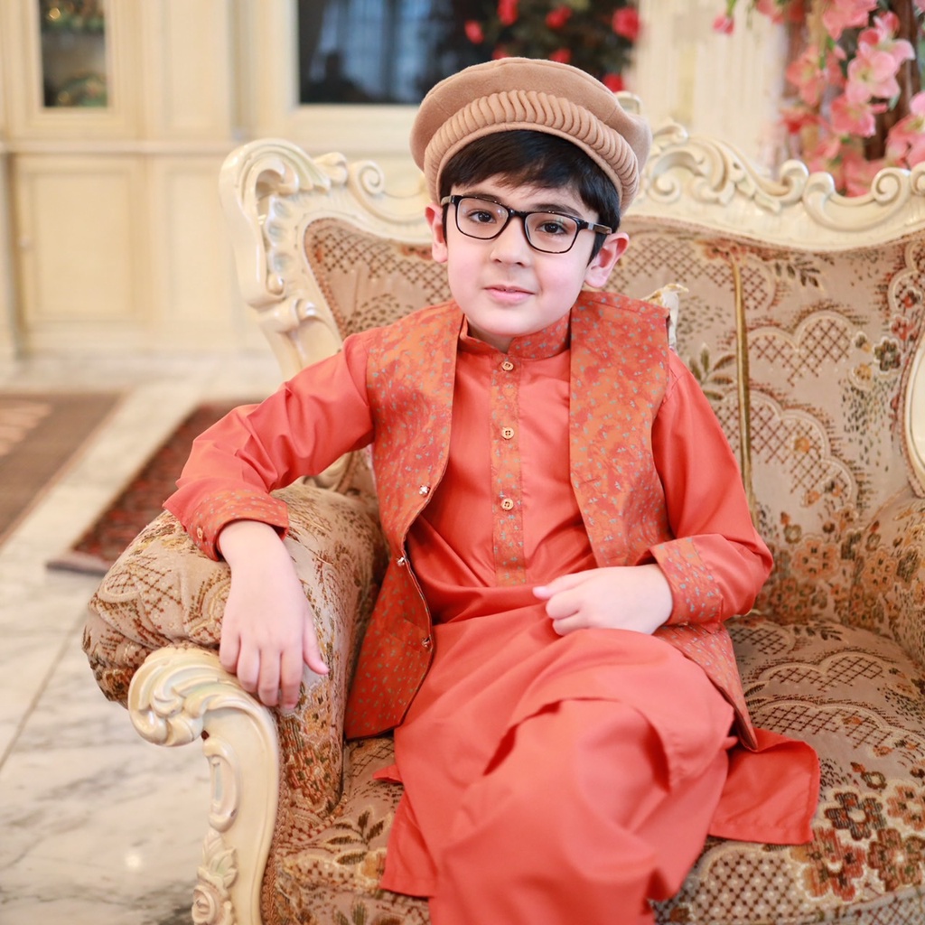 ชุดปากีแท้เด็กชาย เด็กเล็ก 3ชิ้น (เสื้อ+กางเกง+เสื้อกั๊ก) ผ้าคอตต้อลนิ่มอย่างดี รุ่น BCA30