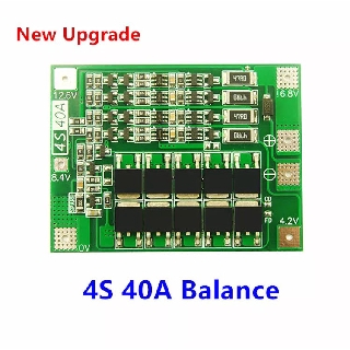 BMS 4S 40A 18650 3.7V Li-ion 16.8V  โมดูล PCB BMS บอร์ดป้องกันโมดูล มีวงจรบาลานซ์ Balance version