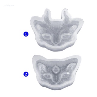 แม่พิมพ์ซิลิโคนรูปหัวแมวสามดวงสีแดงสําหรับทําเครื่องประดับ