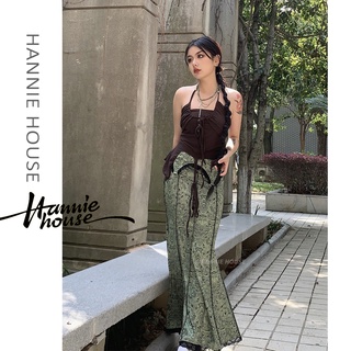 Hannie-Women´s Green High Waist Lace Stitching Floral Long Flared Skirt