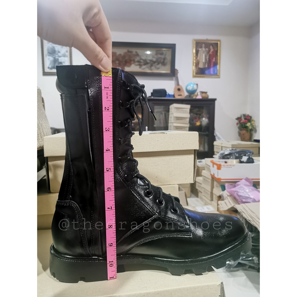 The dragon shoes รุ่นCZ9 รองเท้าคอมแบดหนังวัวแท้ติดซิปข้าง 9รู บูททหารหนังวัวแท้ (ไม่ต้องเผื่อไซส์) - รูปที่ 6