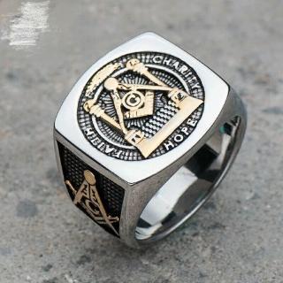 Ccin Motif Mason Freemason Bahan Stainless Steel Untuk Pria