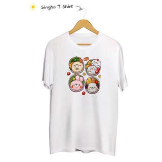 SINGHA T-Shirt เสื้อยืดกสรีนลายแก๊งเบนโตะ