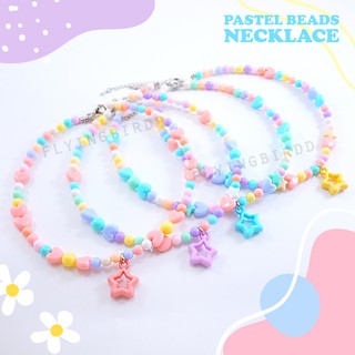 พร้อมส่ง!! 💘✨ สร้อยคอ ลูกปัดพาสเทล Pastel Beads Necklace 🌈☀️