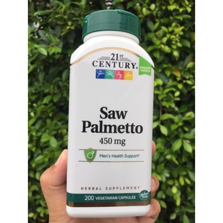 สารสกัดซอว์ปาลเมตโต้ 21st Century® Saw Palmetto 450 mg * 200 Vegetarian Capsules บำรุงต่อมลูกหมาก ป้องกันผมร่วง