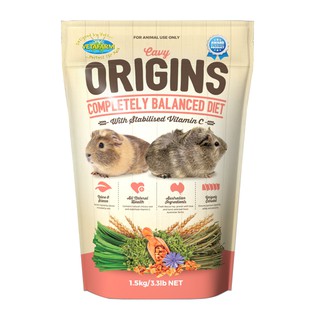 Vetafarm Origins Cavy 1.5kg อาหารหนูแกสบี้พรีเมี่ยม สูตรวิตามินซีสูง อร่อย ปลอดภัย และดีต่อระบบย่อย