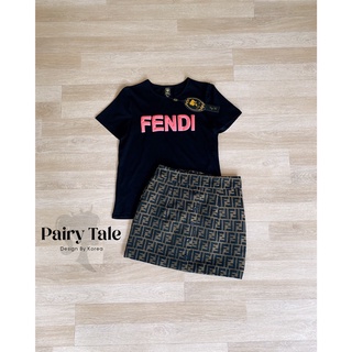 Pairy Tale Set เสื้อยืดสีดำ กระโปรงผ้าทอลาย Fendi งานสวยมากกกก เนื้อผ้าอย่างดีเลยค่าา ใครได้ไปรับรองต้องชอบบบ