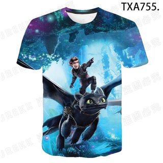 Cartoon anime How to Train Your Dragon tshirt kids Cartoon anime 3d Printing Boys T-shirt Summer Casual Short Sleeve Tshirt Tops Kids Funny T-shirts O-neck girl child clothes